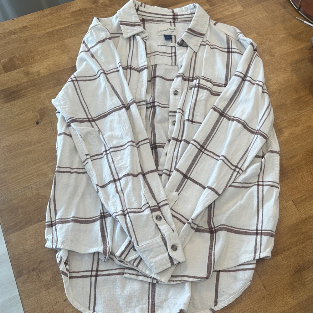Universal Thread Cream and Brown flannel